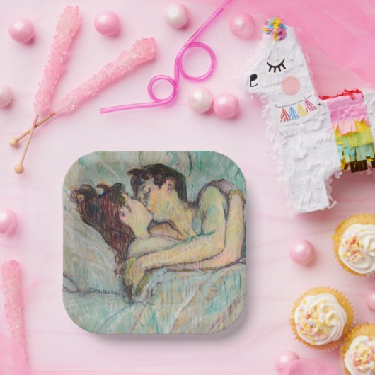 Toulouse-Lautrec - Im Bett, der Kuss Pappteller (Party)