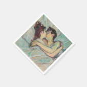 Toulouse-Lautrec - Im Bett, der Kuss Serviette (Ecke)