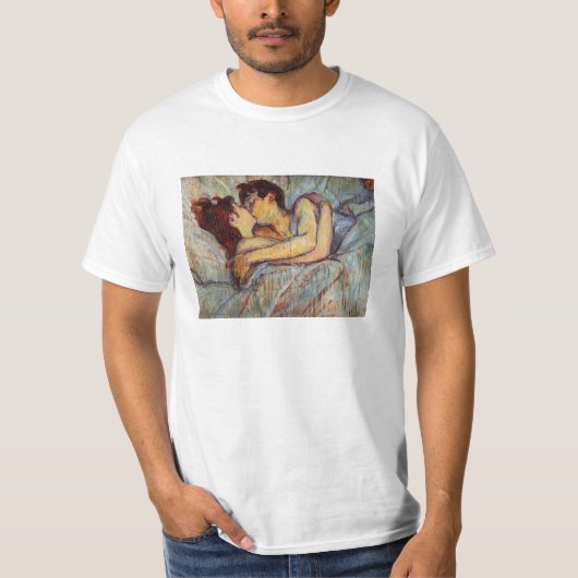 Toulouse-Lautrec im Bett der Kuss-T - Shirt (Vorderseite)