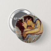 Toulouse-Lautrec im Bett der Kussknopf Button (Vorne & Hinten)