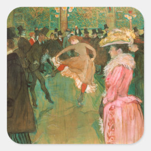 Toulouse-Lautrec - Im Moulin Rouge, Der Tanz Quadratischer Aufkleber