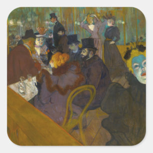 Toulouse-Lautrec - Im Rouge Quadratischer Aufkleber