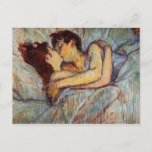 Toulouse-Lautrec In Bed The Kiss Postkarte<br><div class="desc">Henri de Toulouse-Lautrec In Bed The Kiss. Oil painting on canvas 1899. Toulouse painted couples in bed throughout his career, this is one of his most charming. One of the most famous kiss paintings, In Bed The Kiss makes a great gift for fans of Henri de Toulouse-Lautrec, post-impressionism, romantic art,...</div>