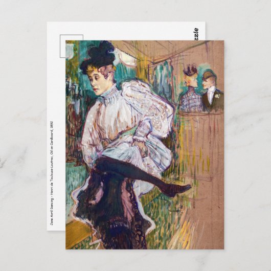 Toulouse-Lautrec - Jane Avril Dancing Postkarte (Vorne/Hinten)