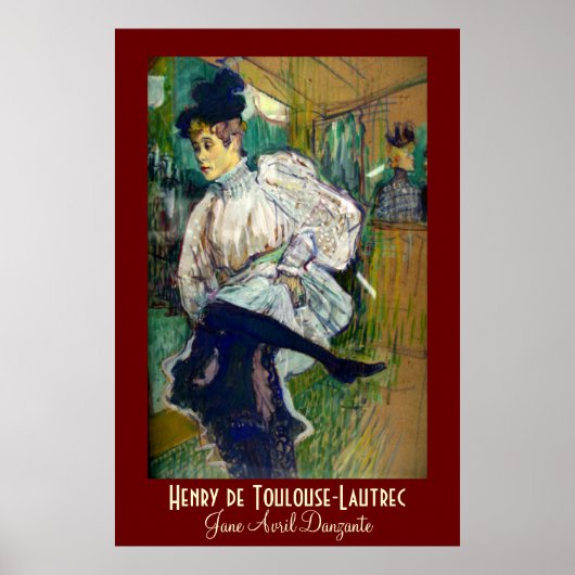 Toulouse-Lautrec: Jane Avril Danzante Poster (Vorne)