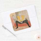 Toulouse-Lautrec - Mademoiselle Cha-u-kao Sitzplat Quadratischer Aufkleber (Umschlag)