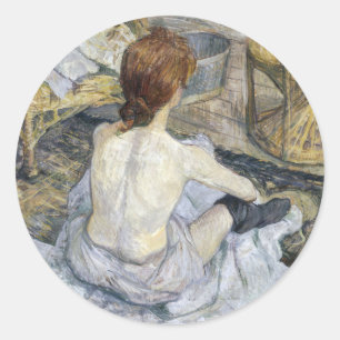 Toulouse-Lautrec - Rousse / La Toilette Runder Aufkleber