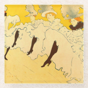 Toulouse-Lautrec tanzende Mädchen Gelbes Poster Ar Glasuntersetzer