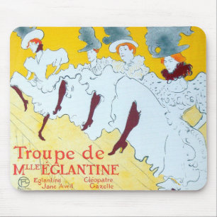 Toulouse-Lautrec tanzende Mädchen Gelbes Poster Ar Mousepad