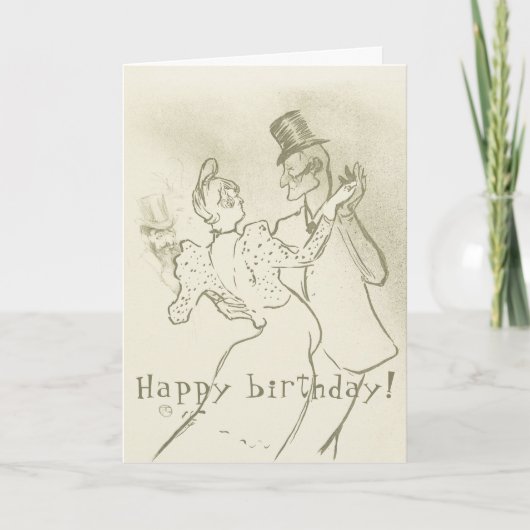 Toulouse Lautrec - Tanzpärchen, Geburtstag Einladung (Vorderseite)