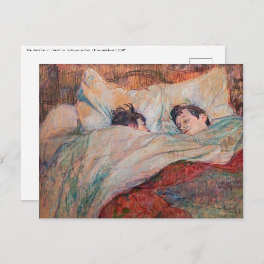 Toulouse-Lautrec - The Bed Postkarte (Vorne/Hinten)
