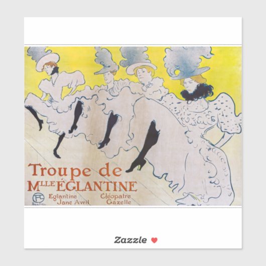 Toulouse-Lautrec - Troupe de Mlle Eglantine Aufkleber (Blatt)