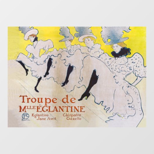 Toulouse-Lautrec - Troupe de Mlle Eglantine Fensteraufkleber (Blatt)