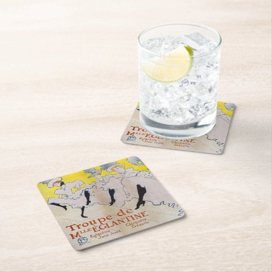 Toulouse-Lautrec - Troupe de Mlle Eglantine Rechteckiger Pappuntersetzer (Vor Ort)