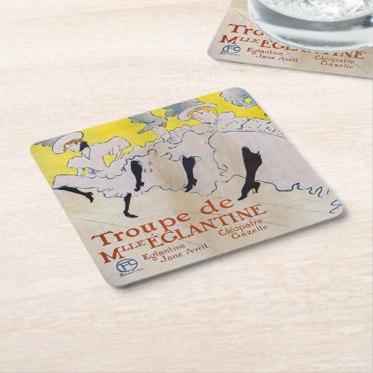 Toulouse-Lautrec - Troupe de Mlle Eglantine Rechteckiger Pappuntersetzer (angewinkelt)