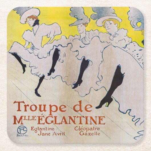 Toulouse-Lautrec - Troupe de Mlle Eglantine Rechteckiger Pappuntersetzer (Vorderseite)