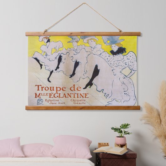 Toulouse-Lautrec - Troupe de Mlle Eglantine Wandteppich Mit Holzrahmen (Schlafzimmer)