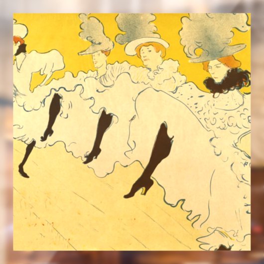 Toulouse Lautrec Yellow Dancing Girl Poster Fensteraufkleber (Blatt 2)