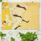 Toulouse Lautrec Yellow Dancing Girl Poster Geschirrtuch (Gefaltet)