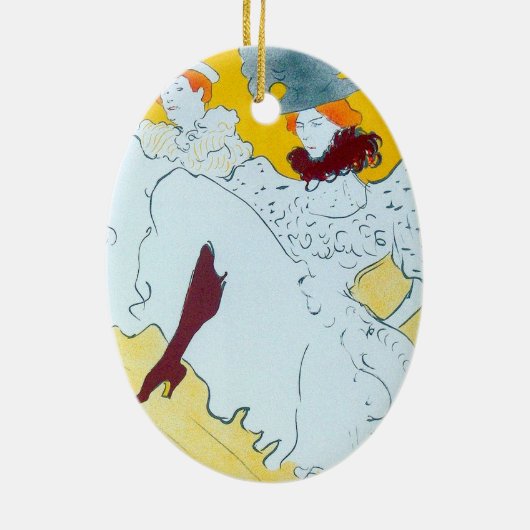 Toulouse Lautrec Yellow Dancing Girl Poster Keramikornament (Hinten)