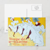 Toulouse Lautrec Yellow Dancing Girl Poster Postkarte (Vorne/Hinten)