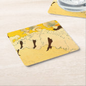 Toulouse Lautrec Yellow Dancing Girl Poster Rechteckiger Pappuntersetzer (angewinkelt)