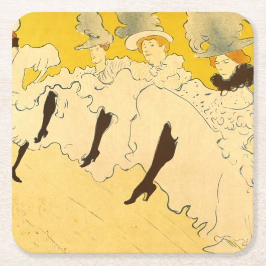 Toulouse Lautrec Yellow Dancing Girl Poster Rechteckiger Pappuntersetzer (Vorderseite)