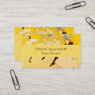 Toulouse Lautrec Yellow Dancing Girl Poster Visitenkarte
