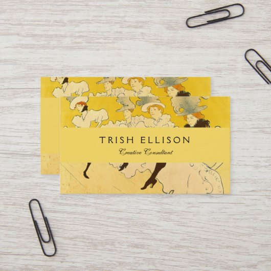 Toulouse Lautrec Yellow Dancing Girl Poster Visitenkarte (Vorderseite/Rückseite Beispiel)
