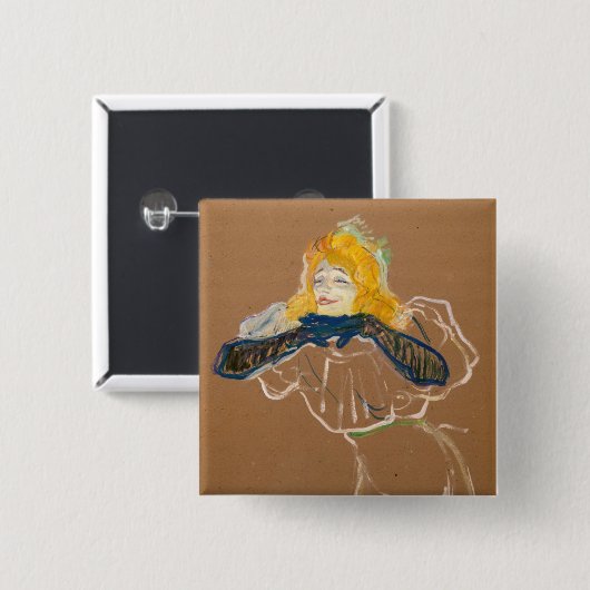 Toulouse-Lautrec - Yvette Guilbert Singing Button (Vorne & Hinten)