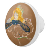 Toulouse-Lautrec - Yvette Guilbert Singing Keramikknauf (Rechts)