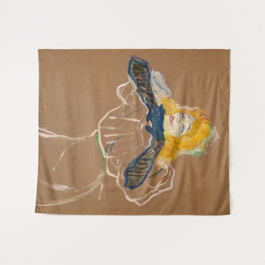 Toulouse-Lautrec - Yvette Guilbert Singing Wandteppich (Vorderseite (Horizontal))