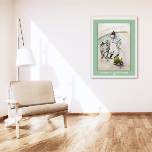 Toulouse-Lautrec, Zirkusclown mit Pferd und Affe Poster