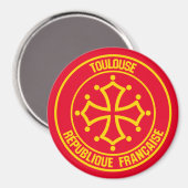 Toulouse Round Emblem Magnet (Vorderseite/Rückseite)