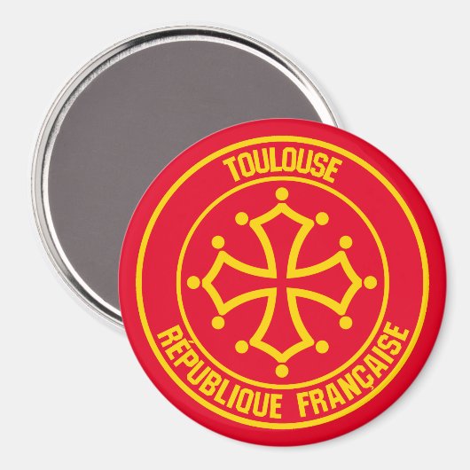 Toulouse Round Emblem Magnet (Vorderseite/Rückseite)