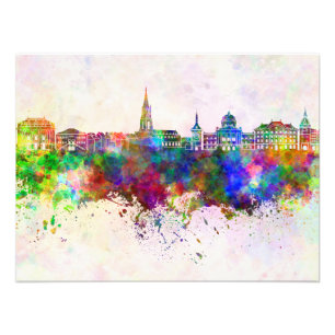 Toulouse skyline im Watercolor background Fotodruck