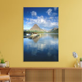 Tour Boat Docked at Two Medicine Lake in Glacier Leinwanddruck (Insitu (Wohnzimmer))