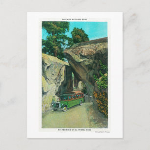 Tour Bus unter dem Arch Rock auf der El Portal Roa Postkarte
