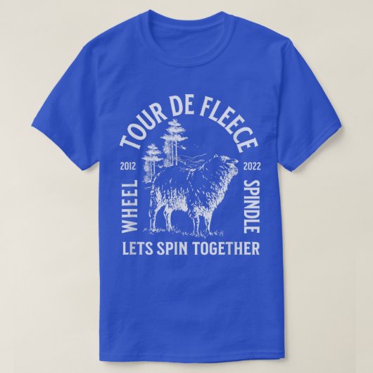 Tour de Fleece Fibre for Spinning Wheels Handspinn T-Shirt (Design vorne)