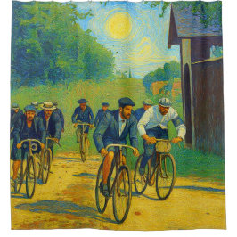 Tour de France First Race 1903 van Gogh Redux Duschvorhang