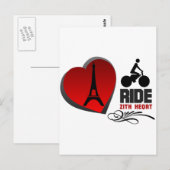 Tour De France Paris - Herz Postkarte (Vorne/Hinten)