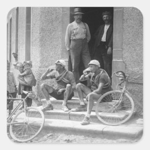 Tour De France - Vintage macht eine Pause Quadratischer Aufkleber