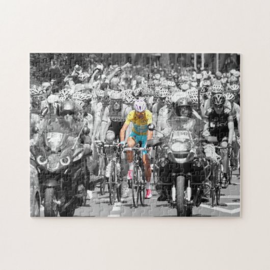 Tour de France Yellow Jersey Peloton Radrennen Puzzle (Horizontal)
