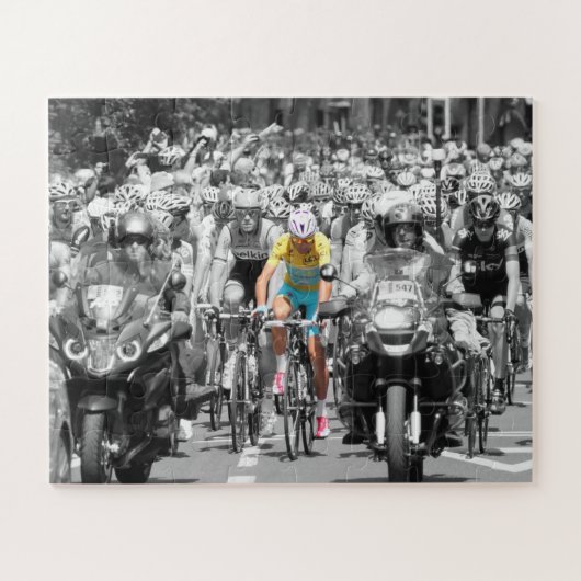 Tour de France Yellow Jersey Peloton Radrennen Puzzle (Horizontal)
