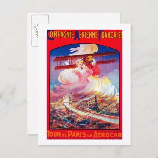 Tour de Paris, Frankreich in Aerocar Poster Europe Postkarte (Vorne/Hinten)
