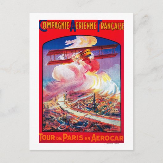 Tour de Paris, Frankreich in Aerocar Poster Europe Postkarte (Vorderseite)