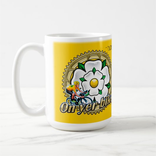 Tour de Yorkshire 2018 Kaffeemaschine "On yer Bike Kaffeetasse (Links)