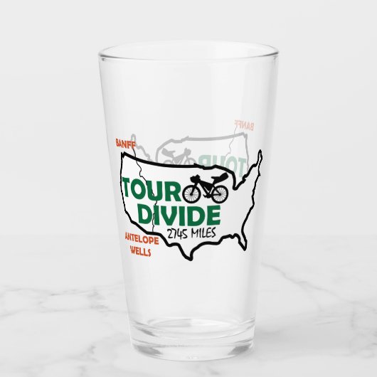 Tour Divide USA Logo Pint Glas (Vorderseite)