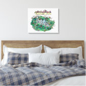 Tour du Mont Blanc Cartoon Map - Leinwand 20" x 16 (Insitu (Schlafzimmer))