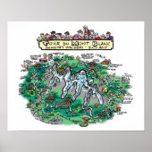 Tour du Mont Blanc Cartoon Map - Poster 20" x 16" (Vorne)